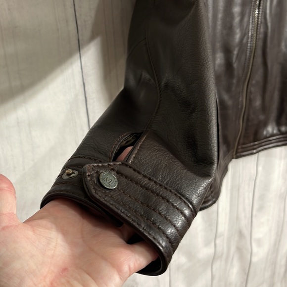 Marc New York Dark Brown Genuine Leather Jacket Mens XL - Picture 2 of 16